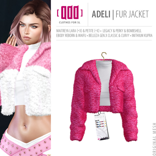 [ADD] Adeli Fur Jacket - Pink