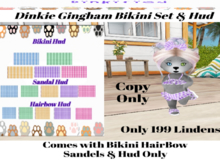 Dinkified Dinkie Gingham Bikini Set & Hud
