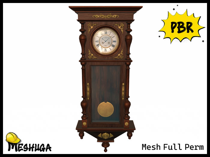 Meshuga PBR Antique Ornate Clock FULL PERM MESH 