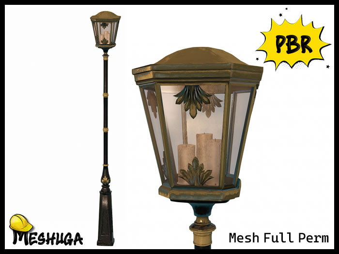 Meshuga PBR Victorian Street Lamp FULL PERM MESH