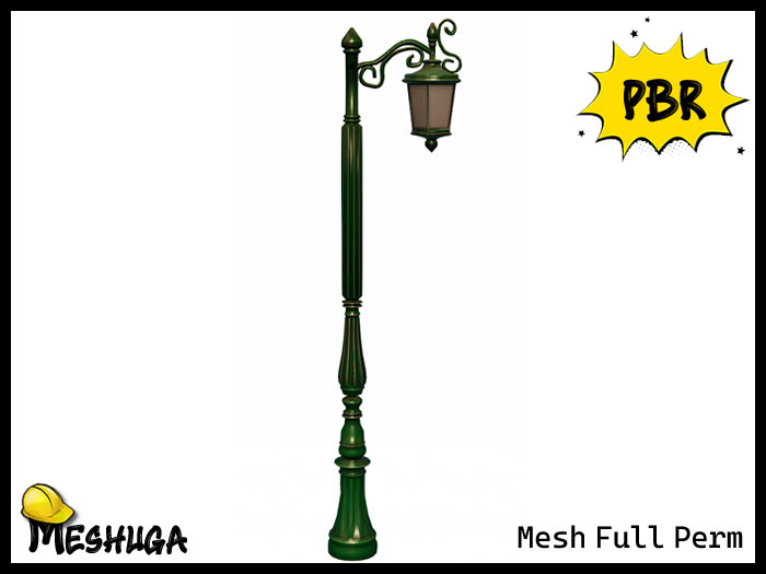 Meshuga PBR Victorian Street Pole Lamp 1 FULL PERM MESH
