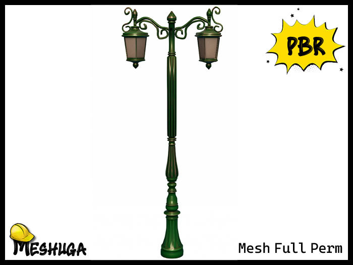 Meshuga PBR Victorian Street Pole Lamp 2 FULL PERM MESH