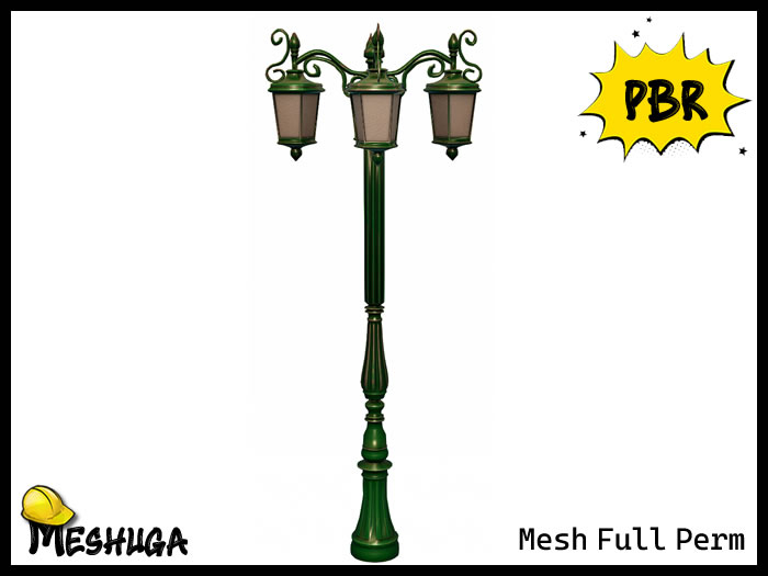 Meshuga PBR Victorian Street Pole Lamp 4 FULL PERM MESH