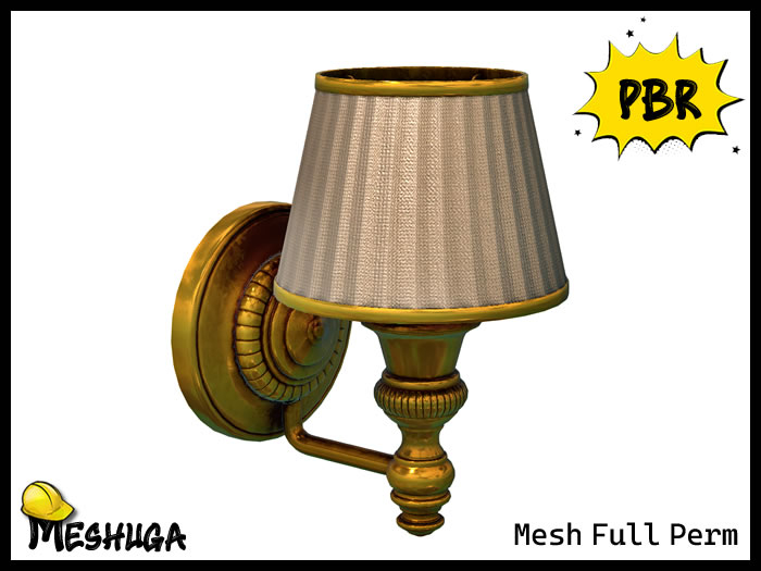 Meshuga PBR Victorian Wall Lamp FULL PERM MESH