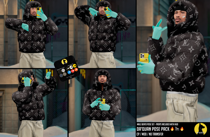 Of Breed: Da'Quan Pose Pack ~ Bento for Pics / Props Included