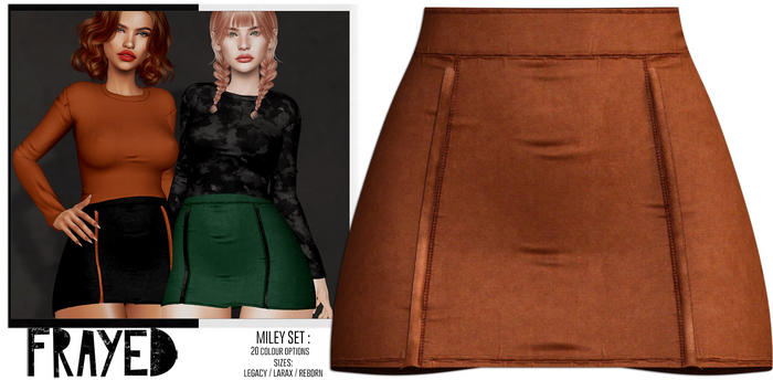 Frayed - Miley Skirt - Rust