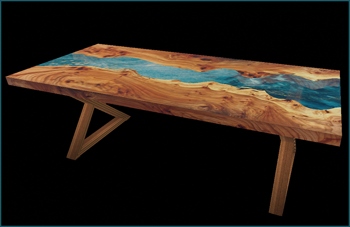 Frog-Table wood-resin 01