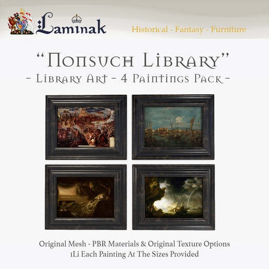Laminak - Nonsuch Library - Art - 4 Paintings Set