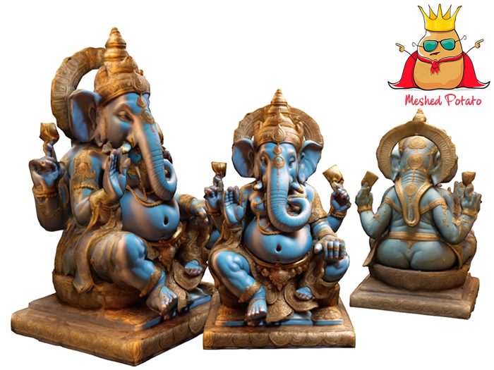 Meshed Potato Ganesha Statue Full Perm