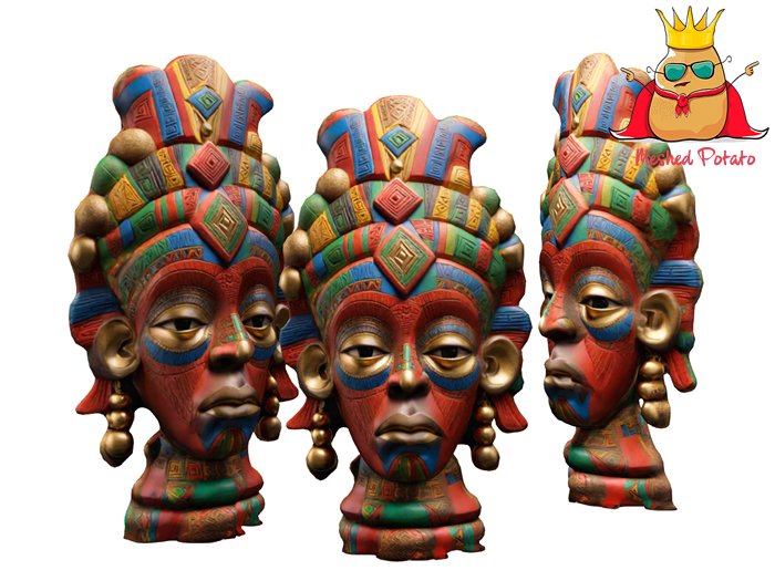 Meshed Potato African Mask Full Perm