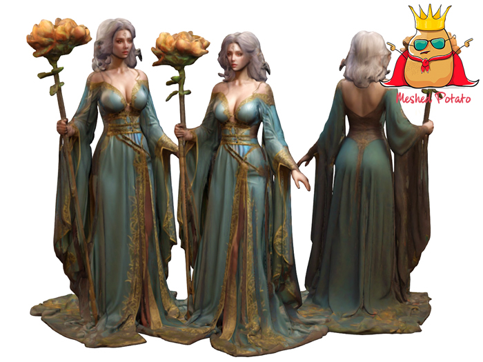 Meshed Potato Forest Princess Statue Full Perm