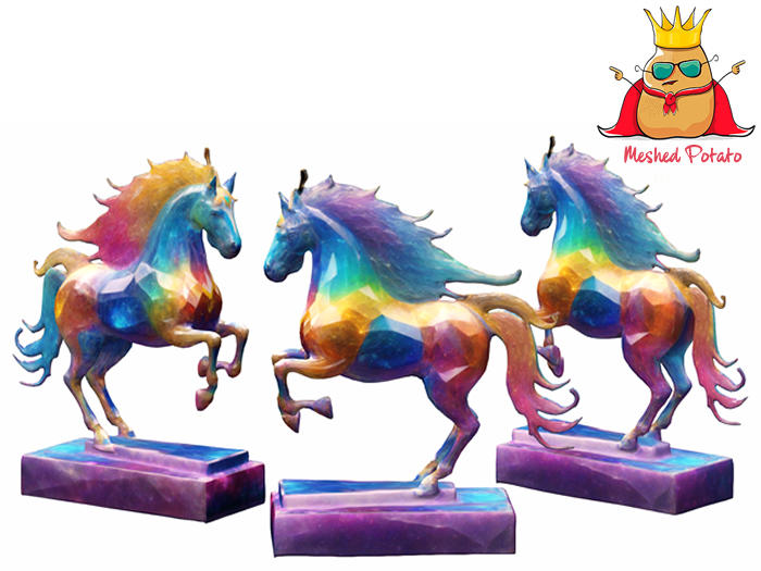 Meshed Potato Horse Statue Full Perm