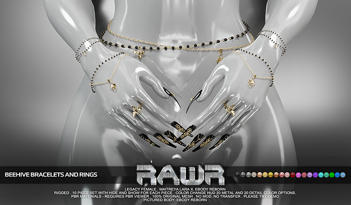 RAWR! Beehive Bracelets and Rings DEMO (add me)