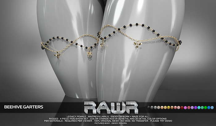 RAWR! Beehive Garters (add me)
