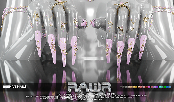 RAWR! Beehive Nails DEMO (add me)