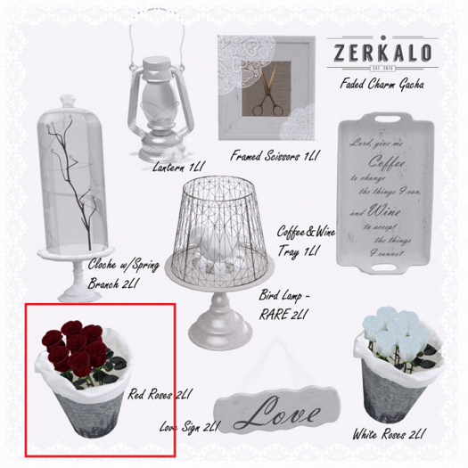 [ zerkalo ] Faded Charm - Red Roses