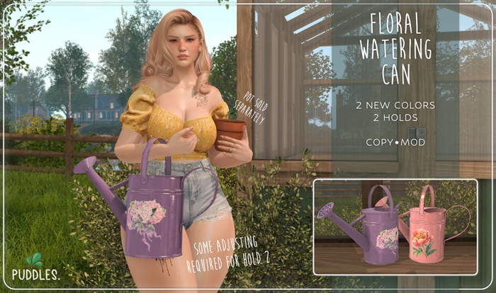 Puddles. Watering Can (Pink / Purple)