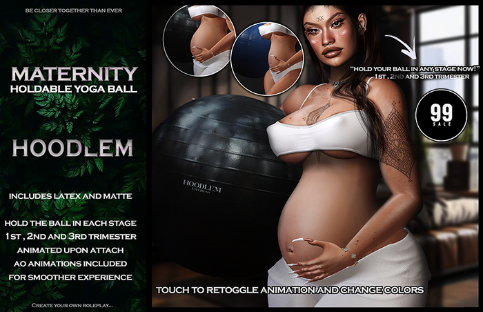 Hoodlem - Maternity Holdable Yoga Ball ! 1st,2nd & 3rd Trimester
