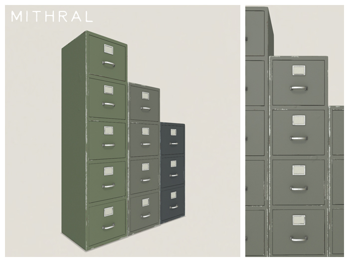 Mithral * Closed Filing Cabinet Set Fat Pack