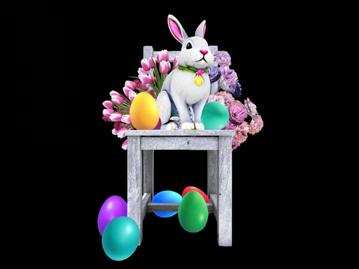 MC Easter Happy Flower Chair Bunny