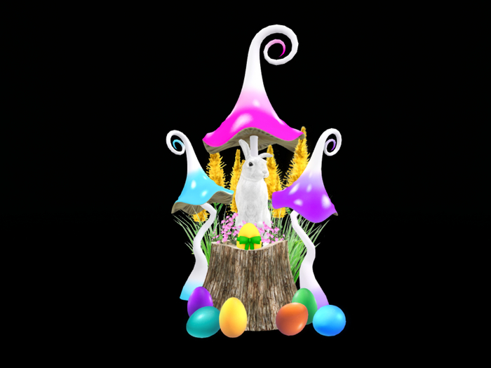 MC Easter Colorful Tree Stump Bunny