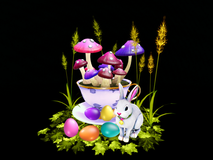 MC Easter Bunny Mushroom Teacup