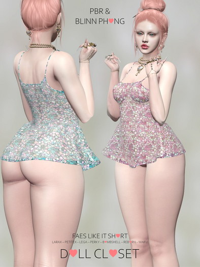 ~DOLL CLOSET~ FAES LIKE IT SHORT ~ FATPACK