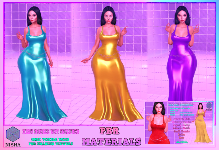 Nisha - Renata set satin fabric PBR materials