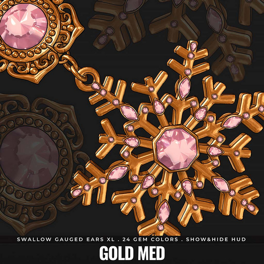 [BL] Carol plugs XL // gold med