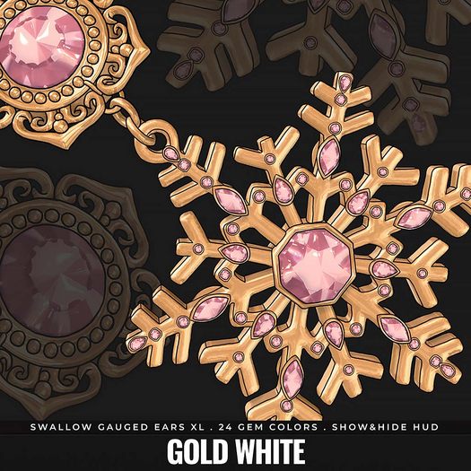 [BL] Carol plugs XL // gold white