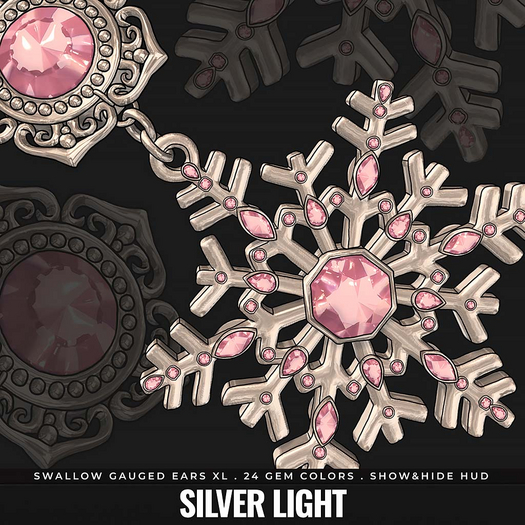 [BL] Carol plugs XL // silver light