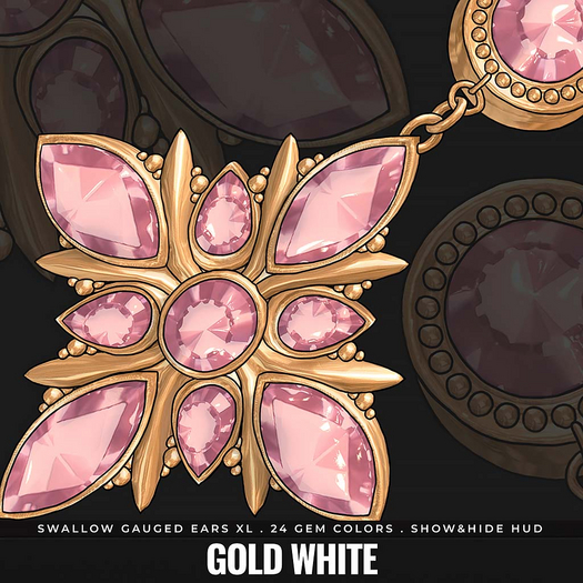 [BL] Gloria plugs XL // gold white