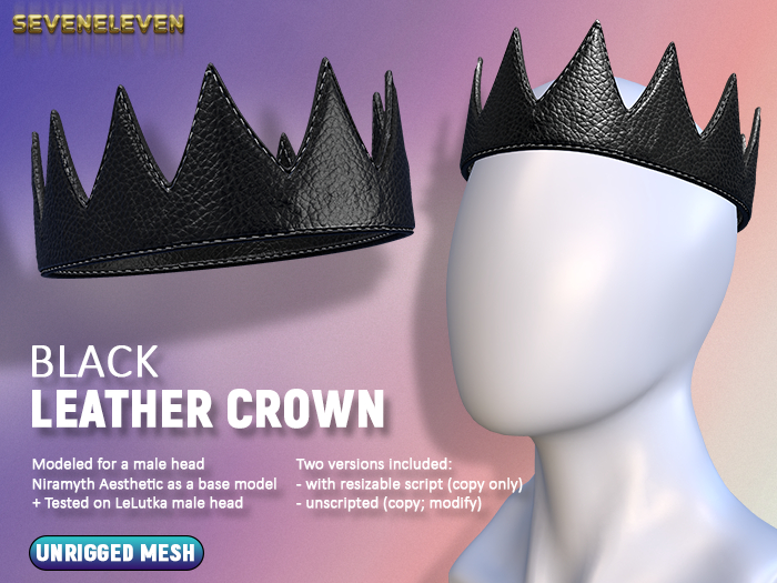 [SEVENELEVEN] Leather Crown - Black