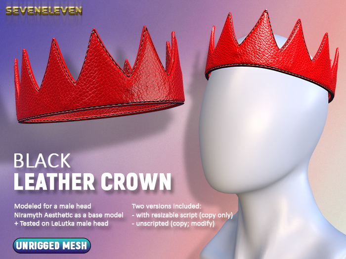 [SEVENELEVEN] Leather Crown - Red