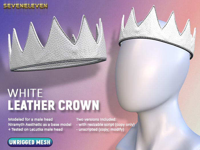 [SEVENELEVEN] Leather Crown - White