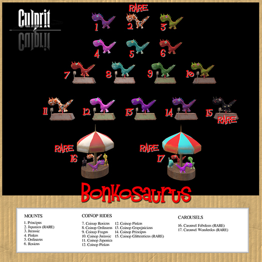 Culprit BonkoSaurus Carousel Wonderous RARE