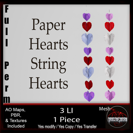 Full Perm Paper Hearts String Hearts