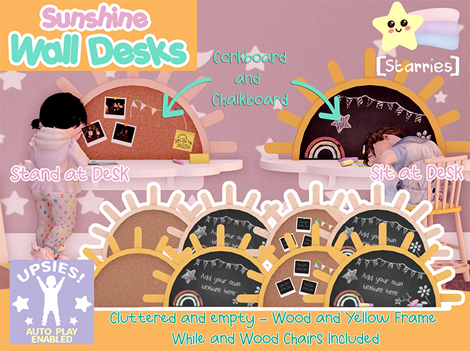 [Starries] Sunshine Wall Desk & Chair with Toddlers AutoPlay