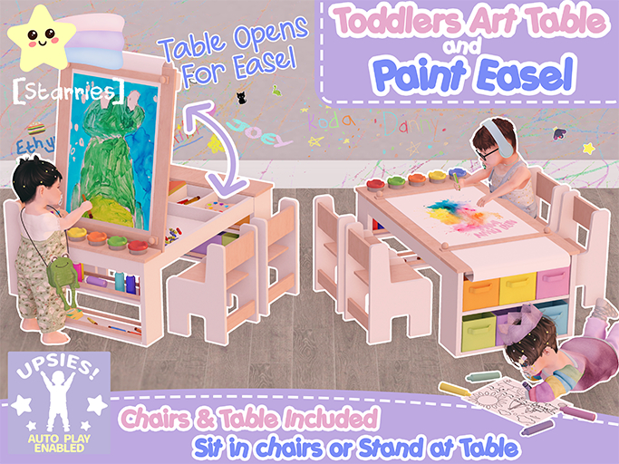 [Starries] Art Table & Paint Easel for Toddlers with Autoplay