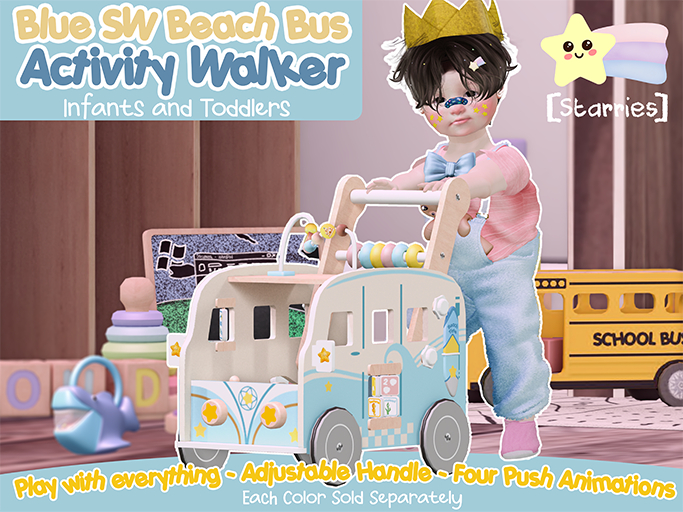 [Starries] Beach Bus Activity Walker in Blue