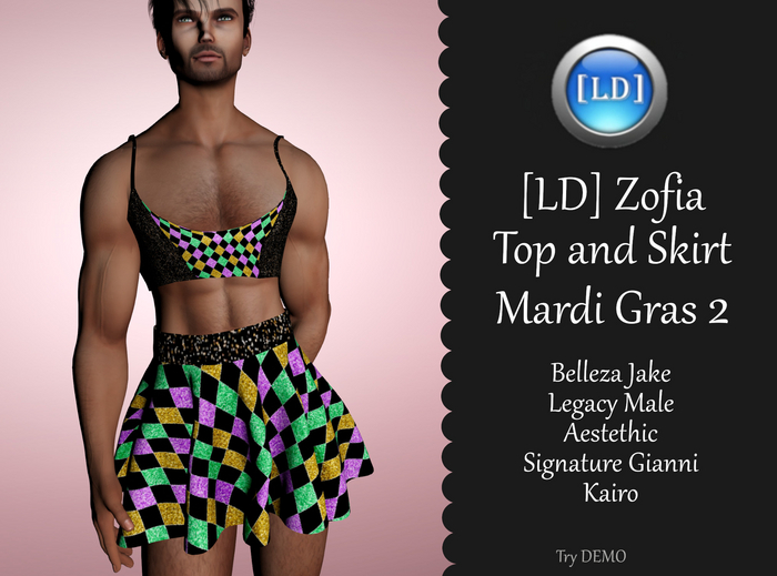 [LD] Zofia Mardi Gras 2 Top and Skirt