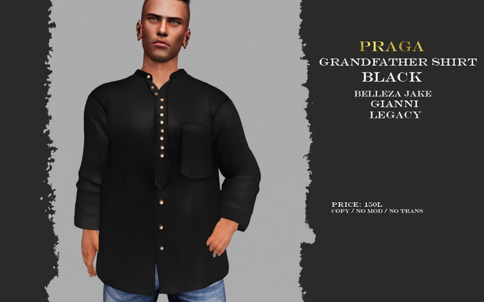 Praga Grandfather shirt - Black