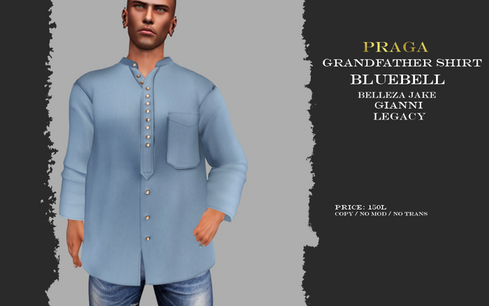 Praga Grandfather shirt - Bluebell