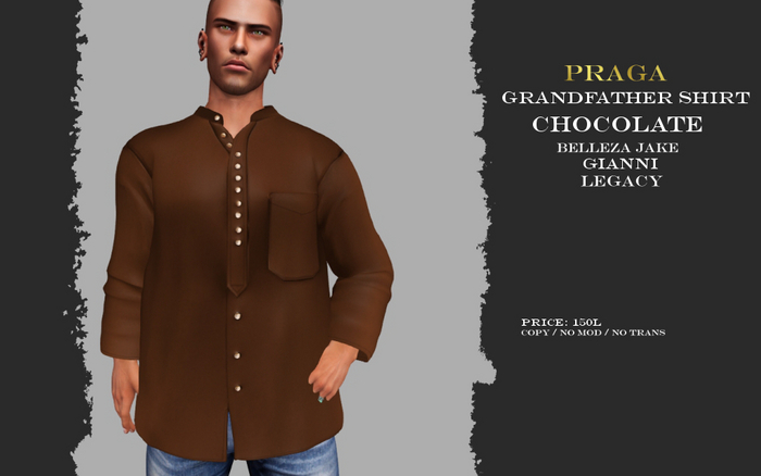 Praga Grandfather shirt - Chocolate