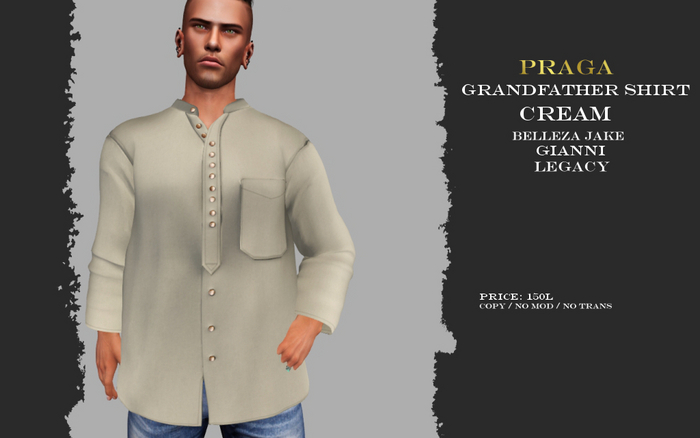 Praga Grandfather shirt - Cream