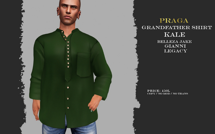 Praga Grandfather shirt - Kale
