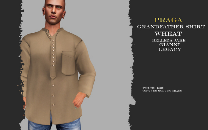 Praga Grandfather shirt - Wheat