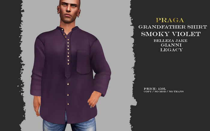Praga Grandfather shirt - Smoky Violet