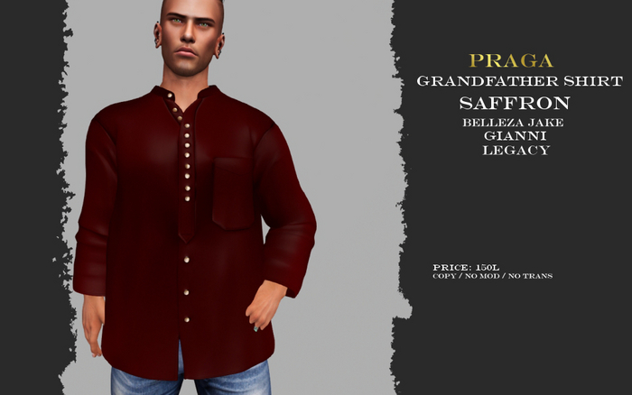 Praga Grandfather shirt - Saffron