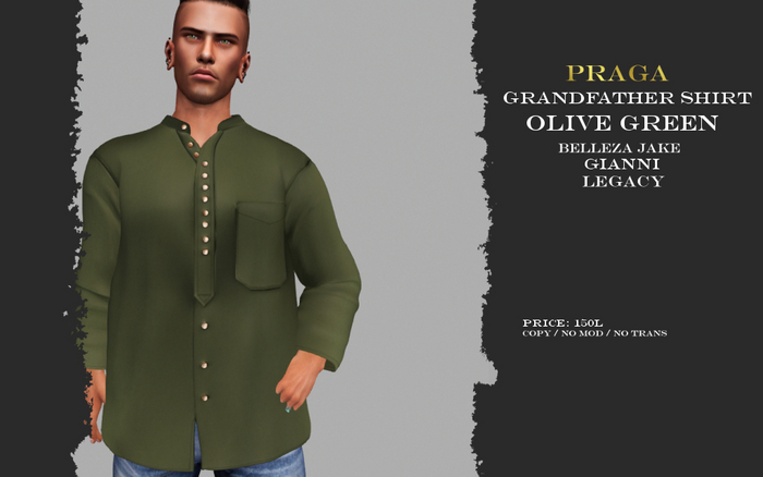Praga Grandfather shirt - Olive Green